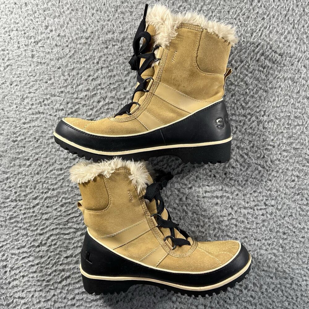 SOREL Tivoli II Women's 7 Tan Suede Waterproof Winter Snow Boots Faux Fur NL2089 - Picture 3 of 8